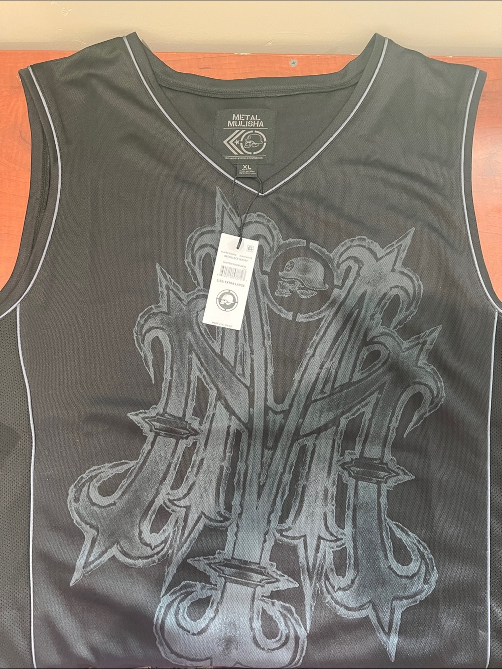 Metal Mulisha Black Graphic Sleeveless Jersey with Gray Trim